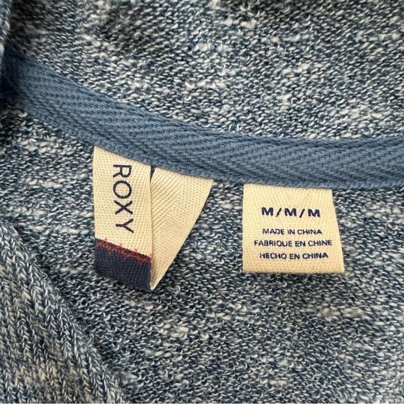Roxy Blue Heather Sweatshirt Hoodie Terry Cloth Long Sleeve Kangaroo pocket M - Picture 7 of 10